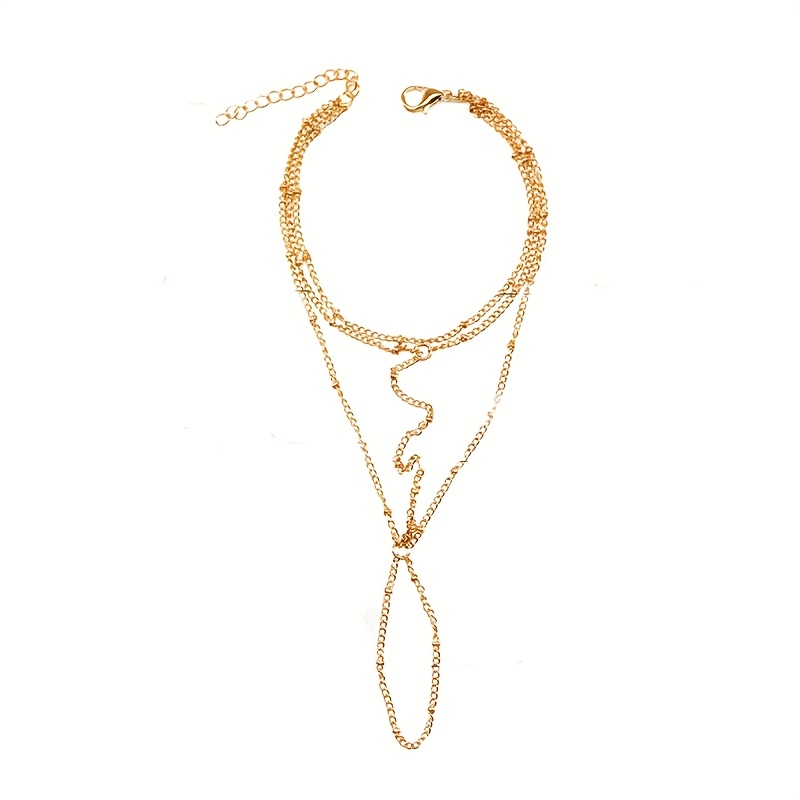 Bohemian Beaded Finger Chain Adjustable Bracelet